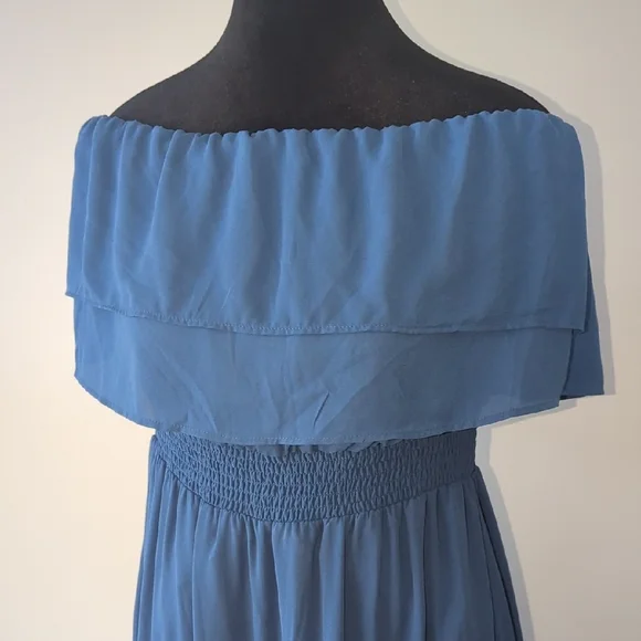 1. State Strapless Blue Maxi Dress Size Large - Picture 2 of 13